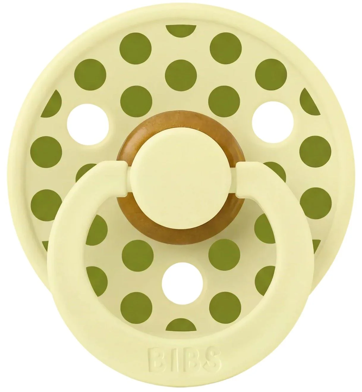 Suzeta rotunda din latex BIBS Studio Colour Polka dot Luna/Wasabi (0-6 luni) foto