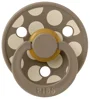 Suzeta rotunda din latex BIBS Studio Colour Polka dot Dark Oak/Vanilla (0-6 luni) foto