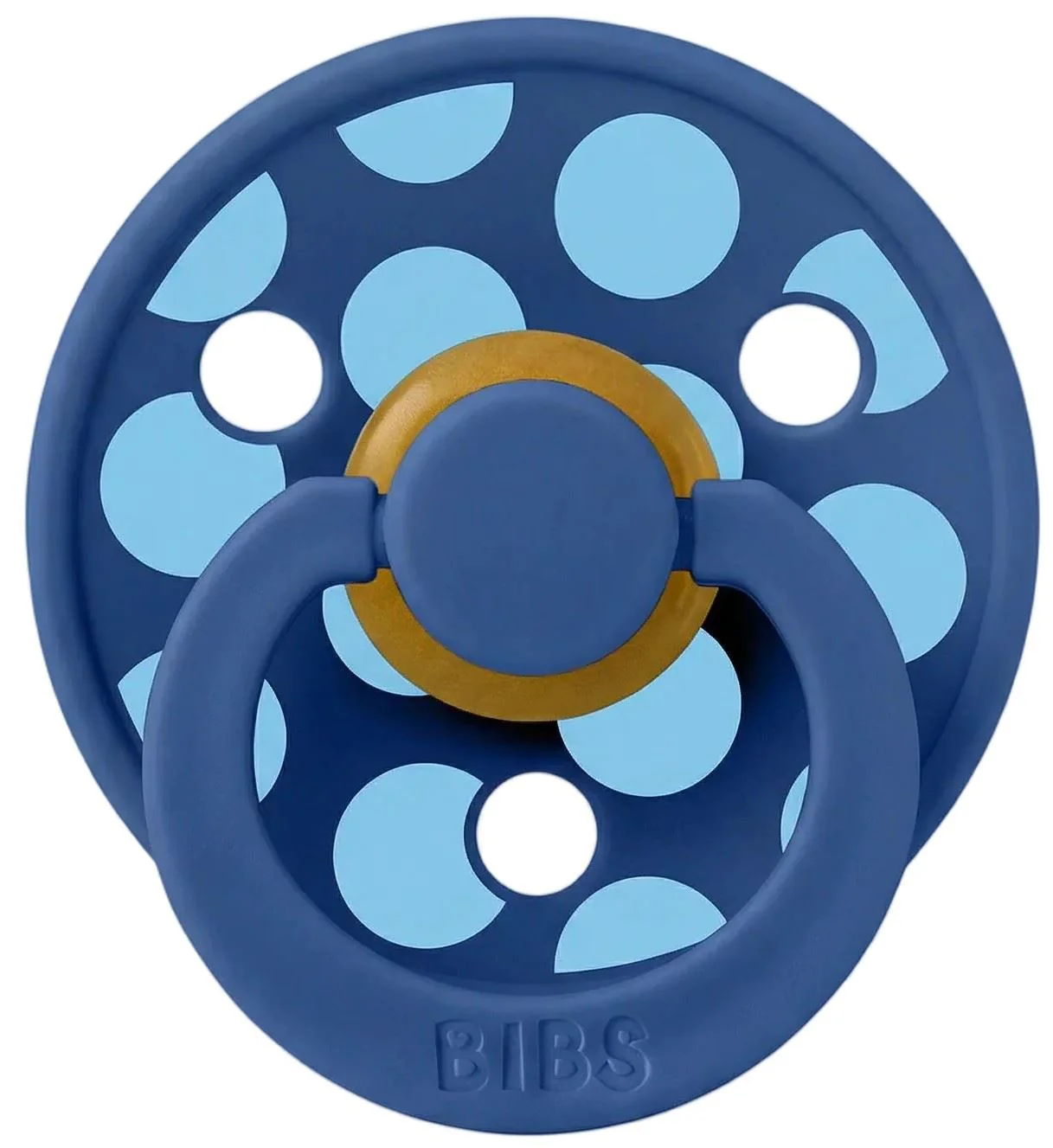 Suzeta rotunda din latex BIBS Studio Colour Polka dot Cornflower/Breeze (0-6 luni) foto