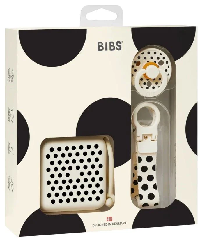 image for Подарочный набор BIBS Polka Soothe & Go Ivory/Black foto