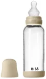 Set complet biberon fosforescent BIBS din sticla anticolici, tetina silicon cu flux mediu, 240 ml foto
