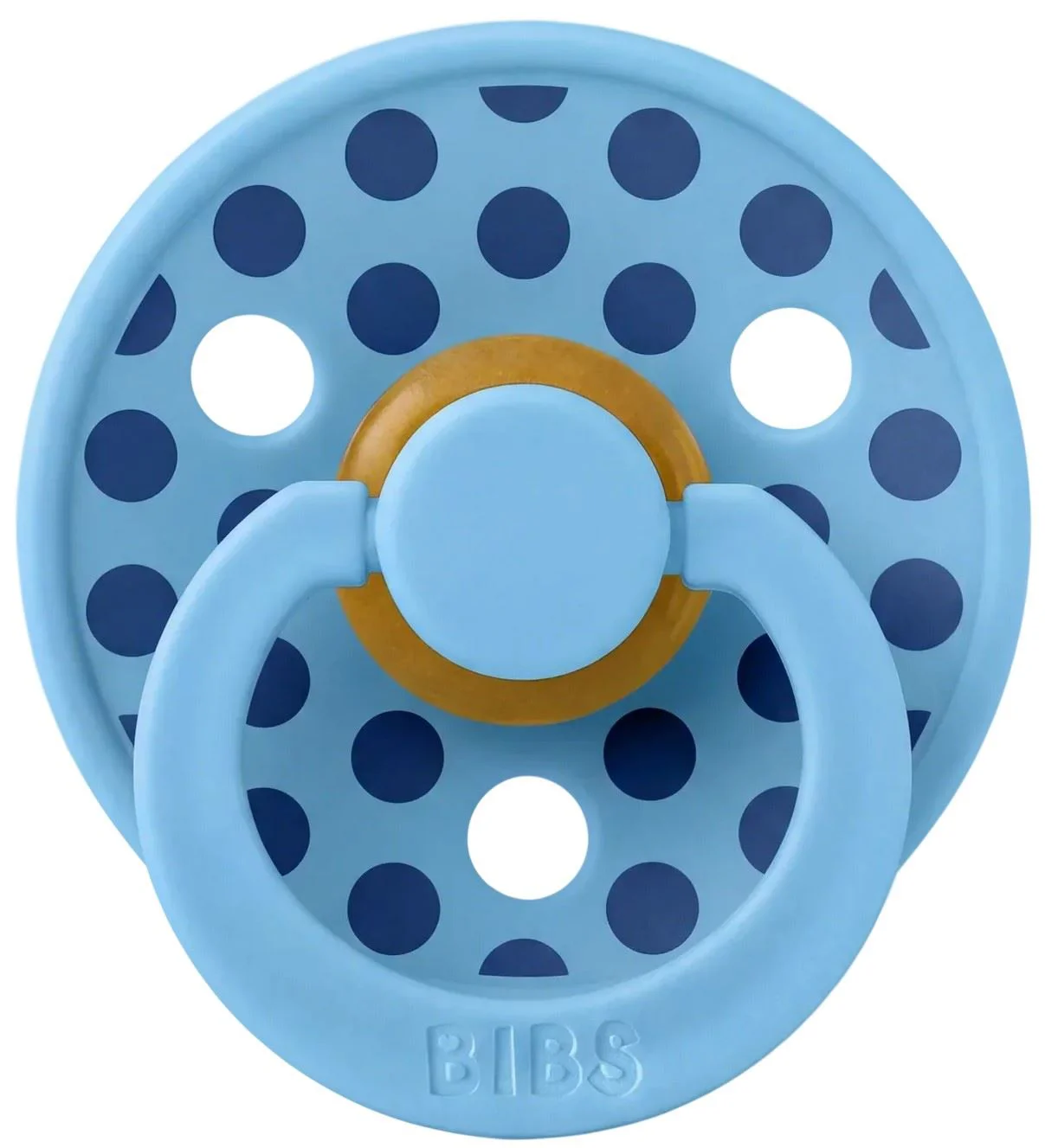 Suzeta rotunda din latex BIBS Studio Colour Polka dot Breeze/Cornflower (6-18 luni) foto