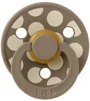 Suzeta rotunda din latex BIBS Studio Colour Polka dot Dark Oak/Vanilla (6-18 luni) foto