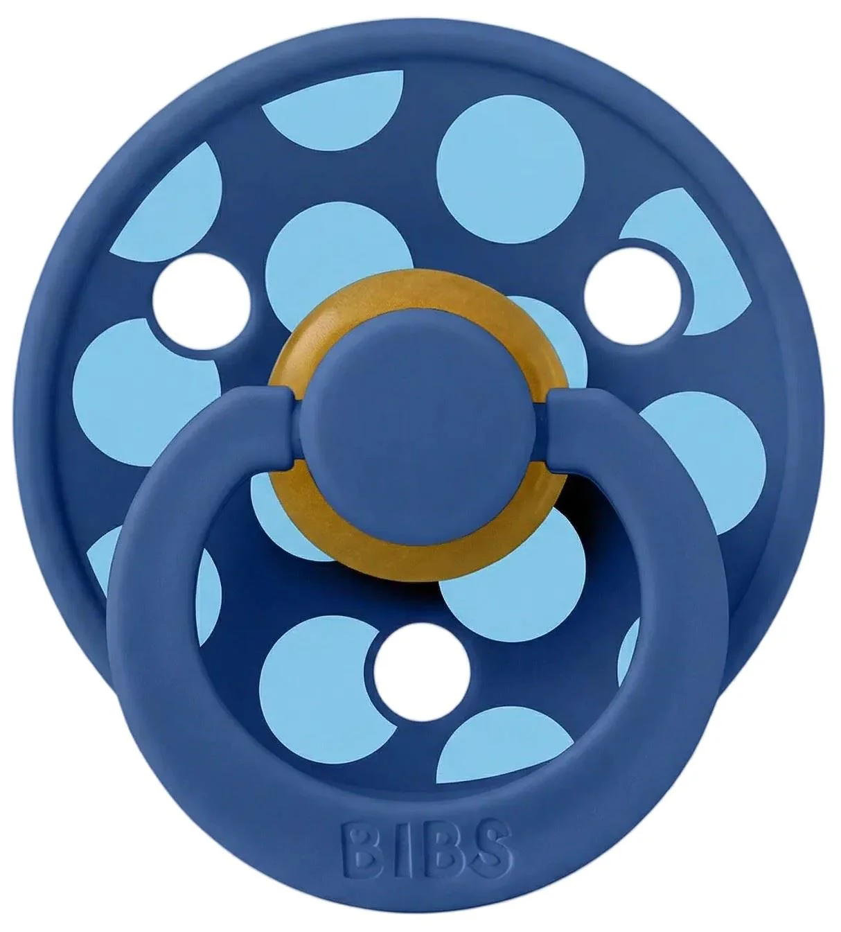 Suzeta rotunda din latex BIBS Studio Colour Polka dot Cornflower/Breeze (6-18 luni) foto