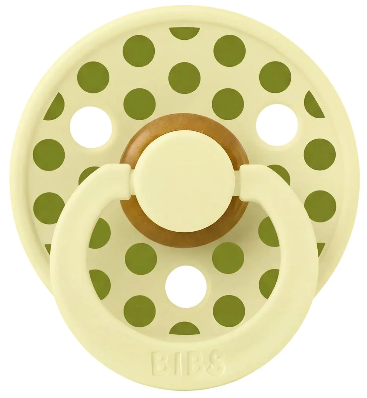 Suzeta rotunda din latex BIBS Studio Colour Polka dot Luna/Wasabi (6-18 luni) foto