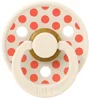 Suzeta rotunda din latex BIBS Studio Colour Polka dot Ivory/Tango (6-18 luni) foto