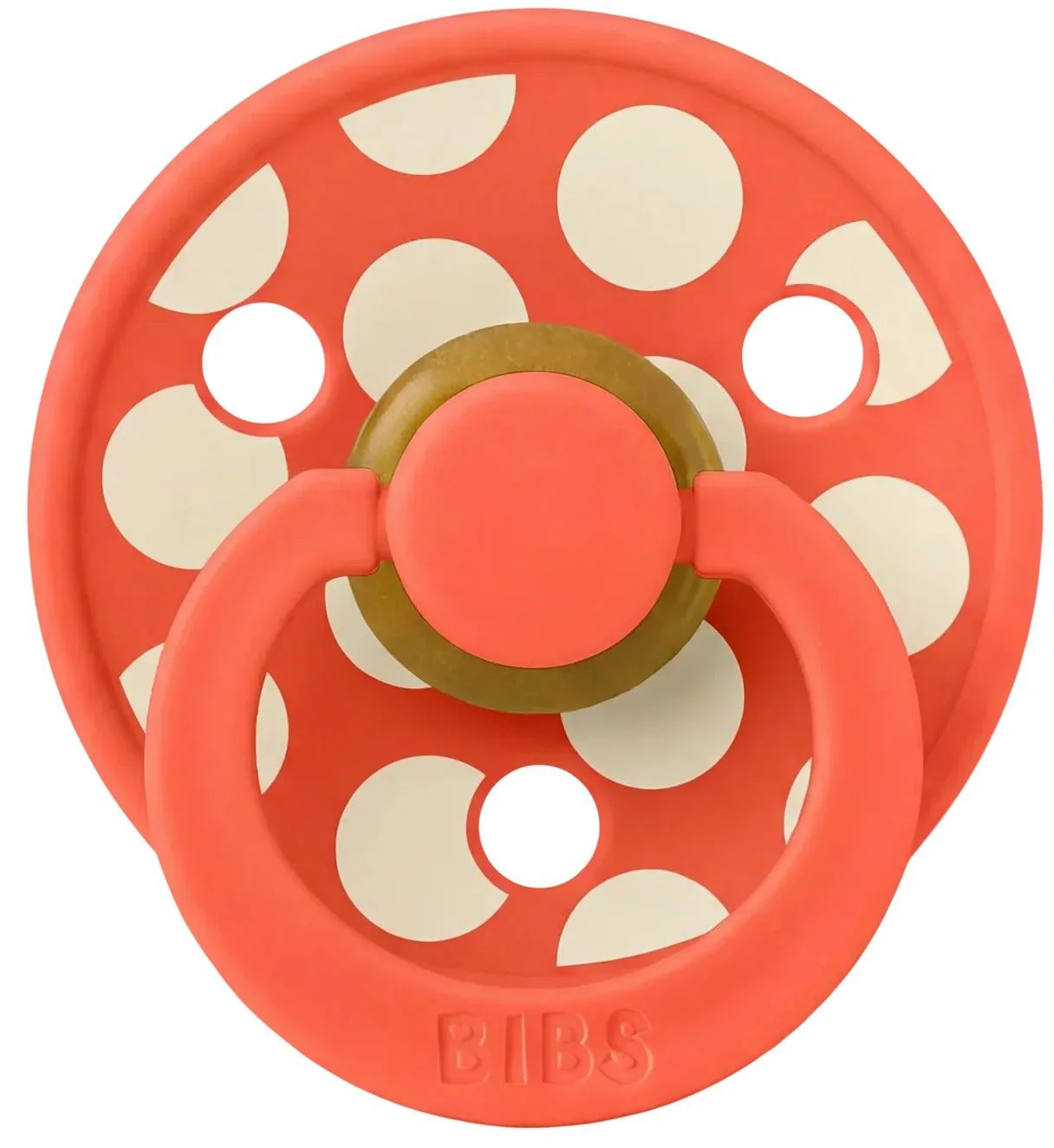 Suzeta rotunda din latex BIBS Studio Colour Polka dot Tango/Ivory (6-18 luni) foto