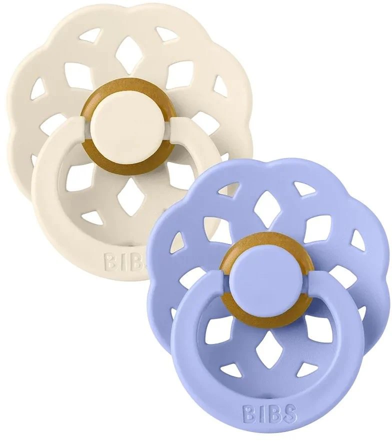 Set 2 suzete rotunde din latex BIBS Boheme Ivory/Hush (0-6 luni) foto