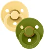 Set 2 suzete rotunde din latex BIBS Colour Pale Butter/Wasabi (0-6 luni) foto