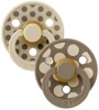 Set 2 suzete rotunde din latex BIBS Colour Polka dot Vanilla/Dark Oak (6-18 luni) foto