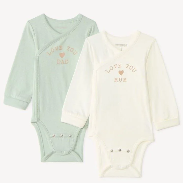 Orchestra Set 2 body cu maneca lunga Love Mum & Dad foto