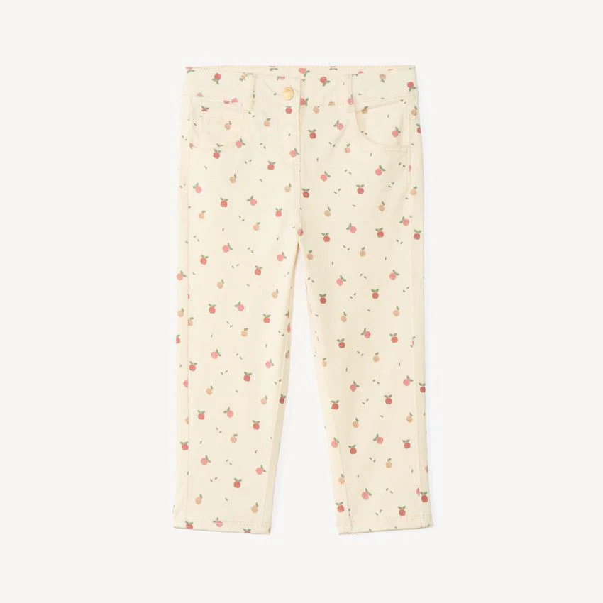 Orchestra Pantaloni slim din twill cu imprimeu mere foto