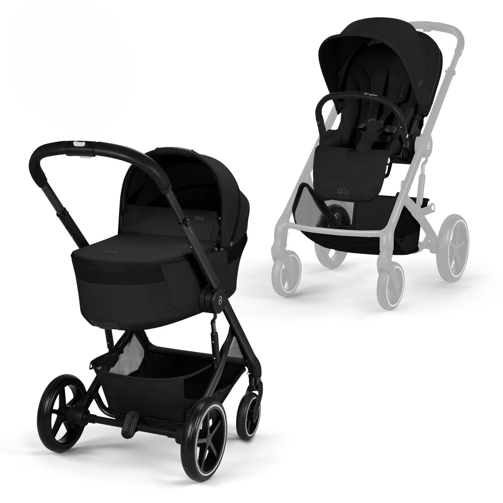 image for Коляска 2 в 1 Cybex Balios S Matt Black Moon Black 2026 со складной люлькой foto