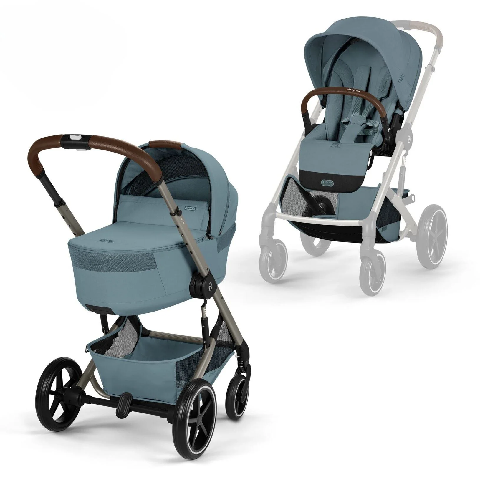 image for Коляска 2 в 1 Cybex Balios S TPE Stormy Blue 2026 со складной люлькой foto