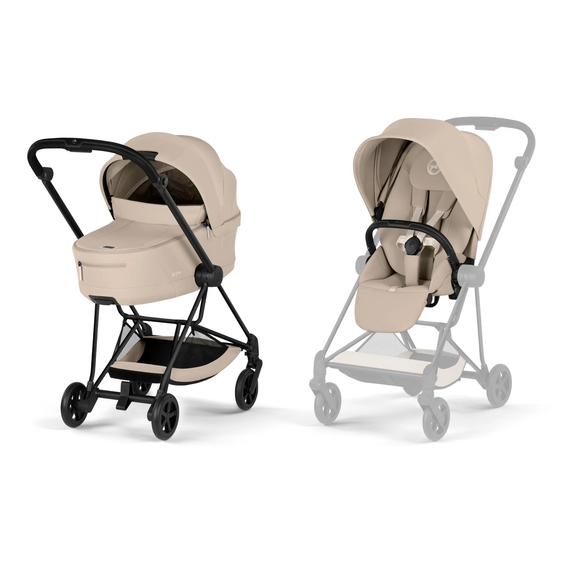image for Коляска 2 в 1 Cybex Mios Matt Black Cozy Beige 2026 foto