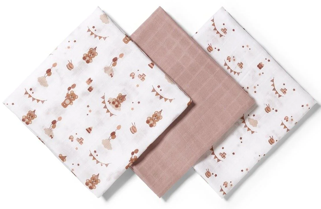 image for Супермягкие муслиновые пелёнки BabyOno Brown, 3 шт. foto