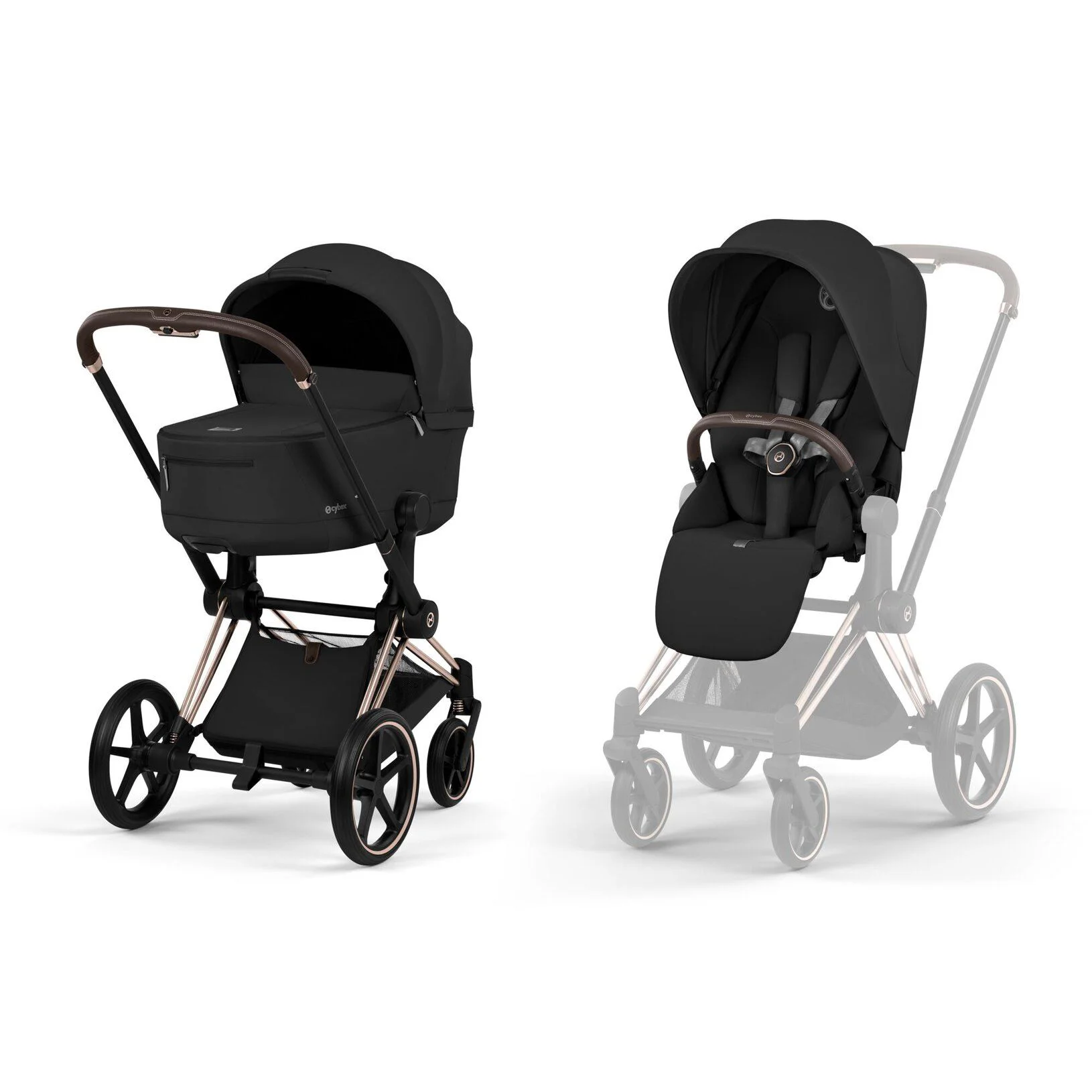 image for Коляска 2 в 1 Cybex Priam Rosegold Sepia Black 2026 foto
