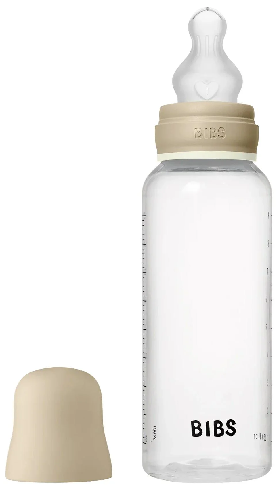 image for Biberon din plastic BIBS Glow anticolici cu tetina din silicon flux mediu Vanilla, 270 ml foto