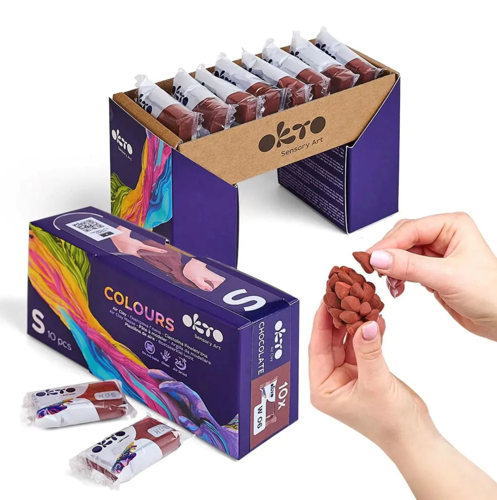 image for Воздушный пластилин Okto Colours Коричневый, размер S foto