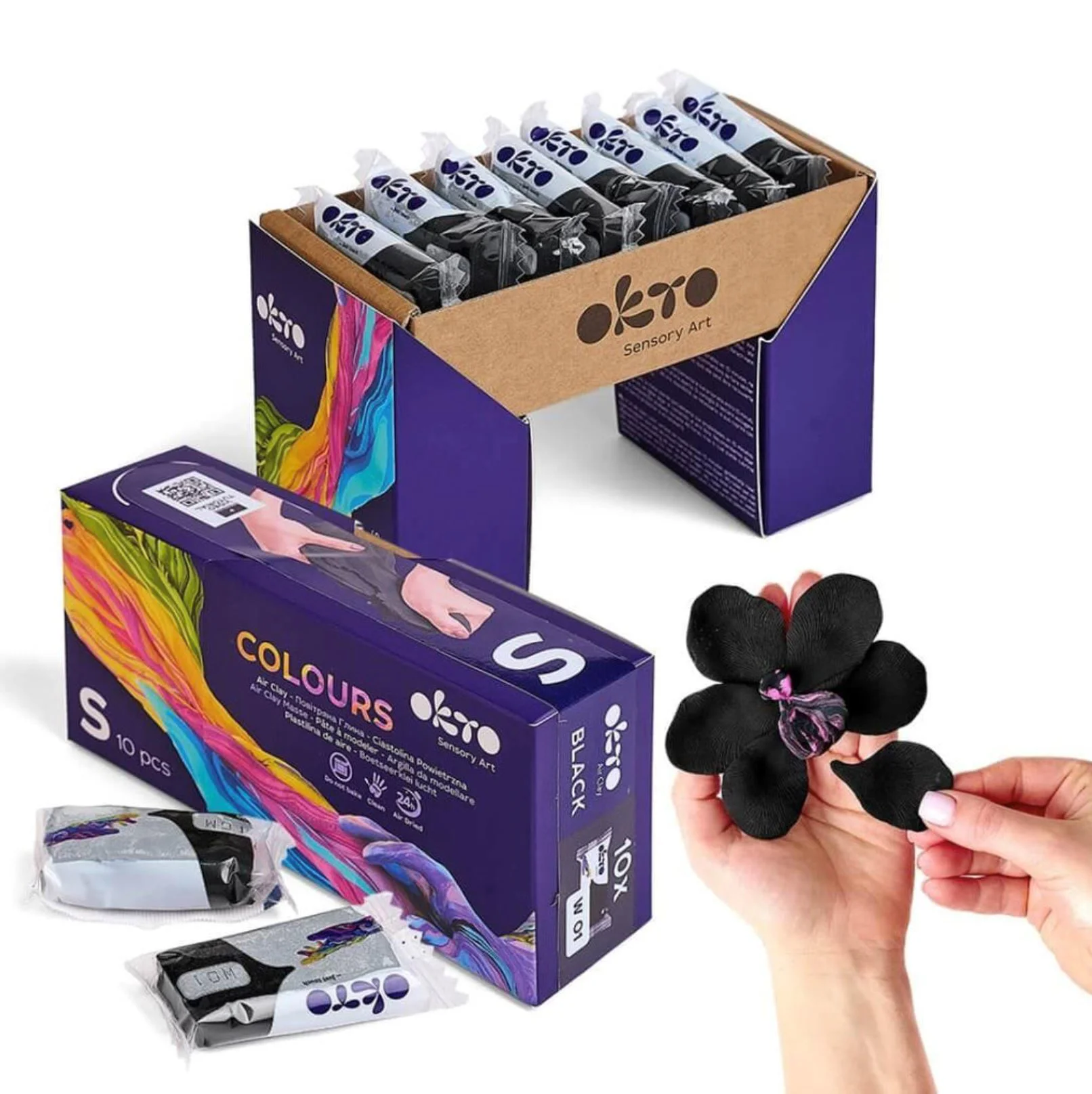 image for Воздушный пластилин Okto Colours Черный, размер S foto