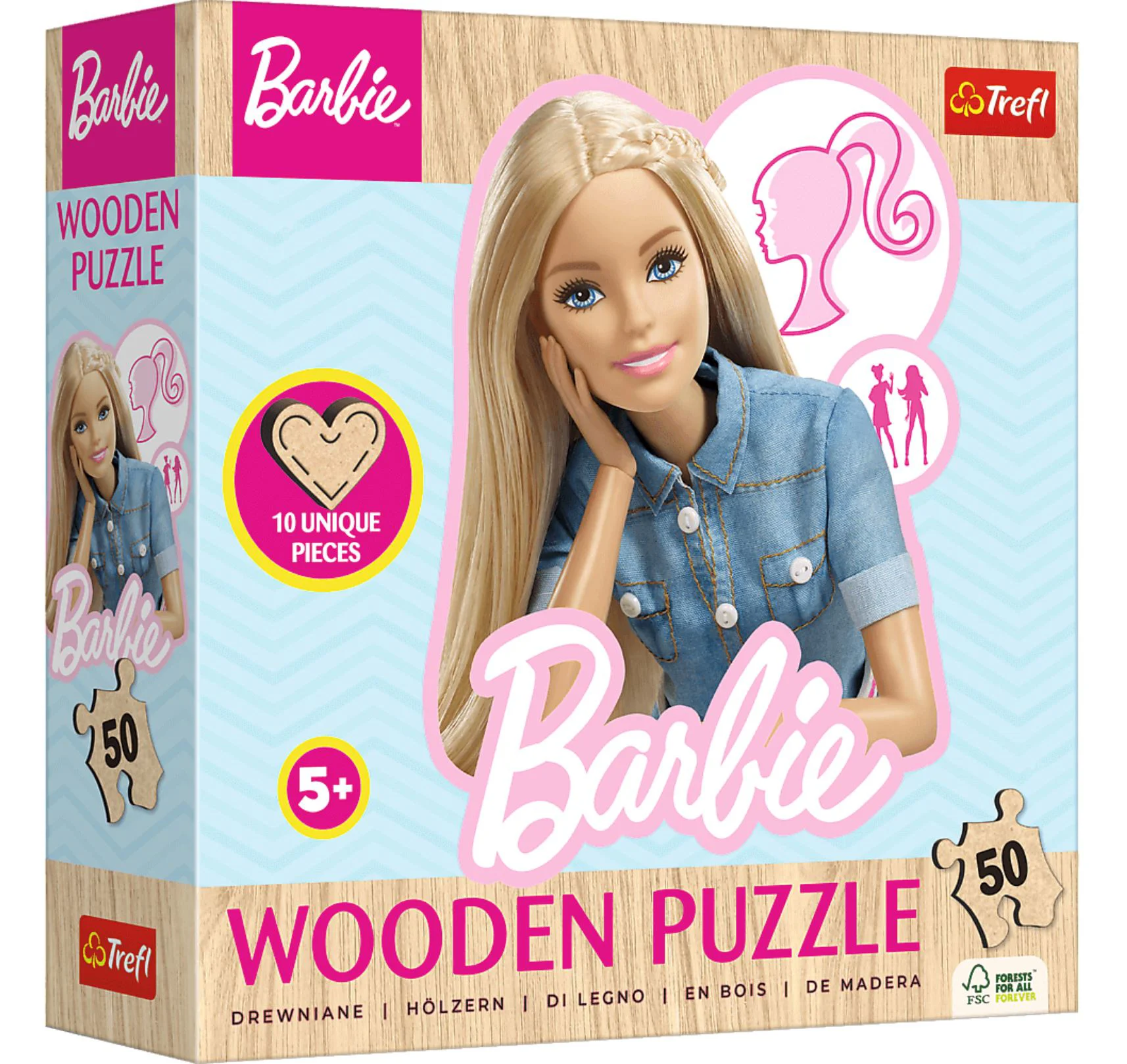 image for Деревянный пазл Trefl Barbie, 50 эл. foto