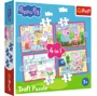 Puzzle 4 in 1 Trefl Purcelusa Peppa iubeste aventurile foto