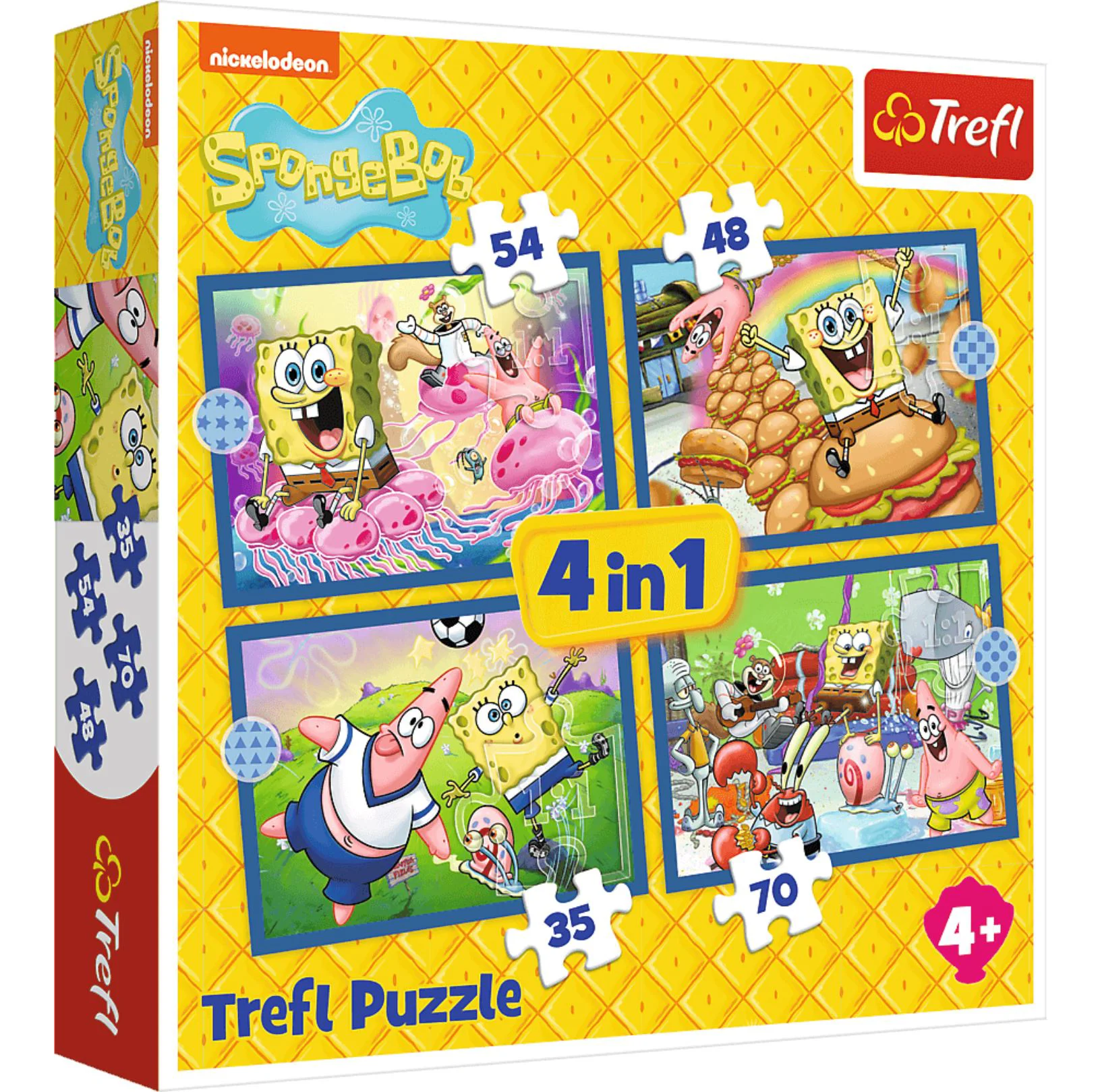 Puzzle 4 in 1 Trefl Viata subacvatica a lui Sponge Bob foto