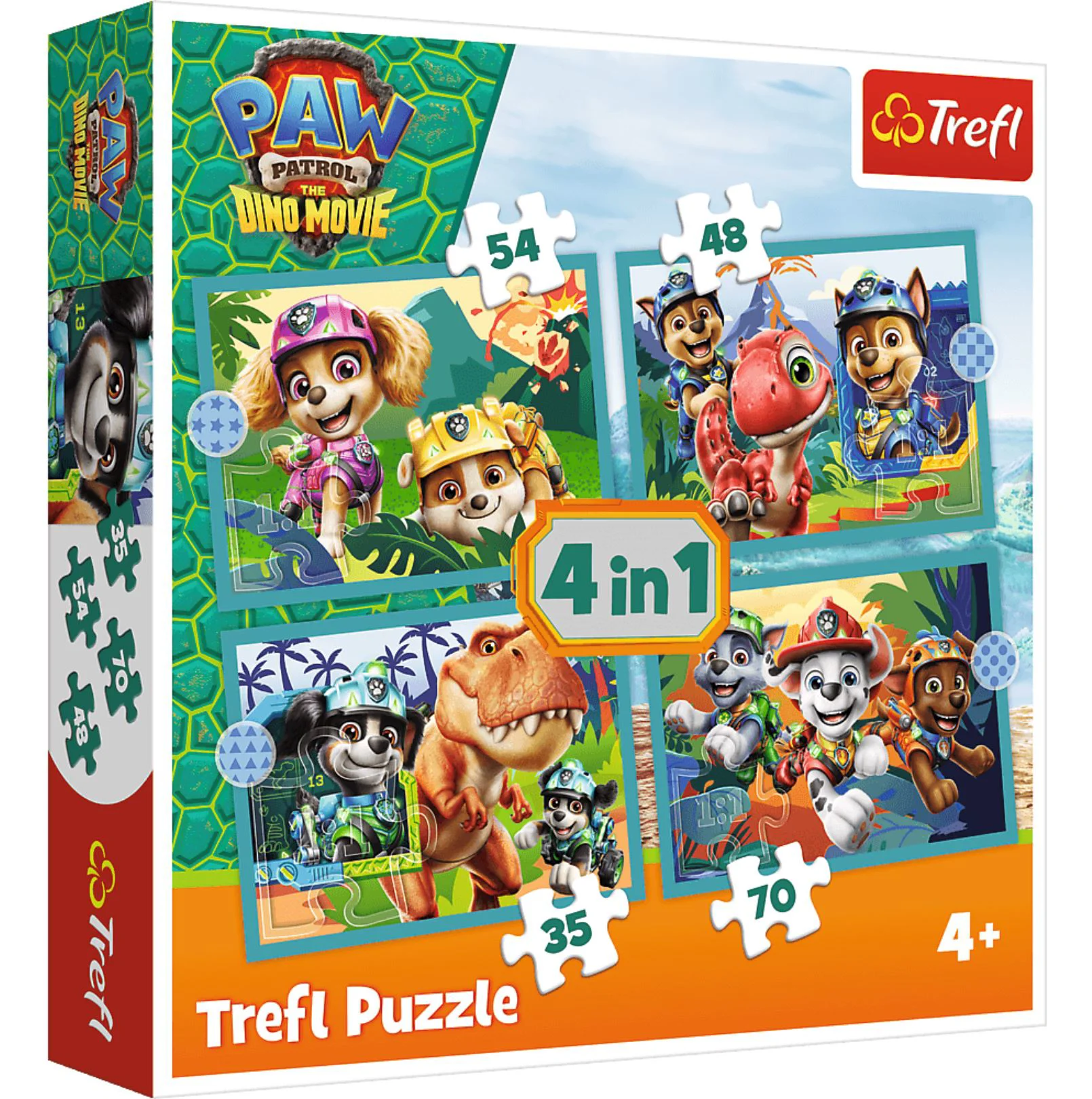 Puzzle 4 in 1 Trefl Paw Patrol Povesti de pe insula dinozaurilor foto