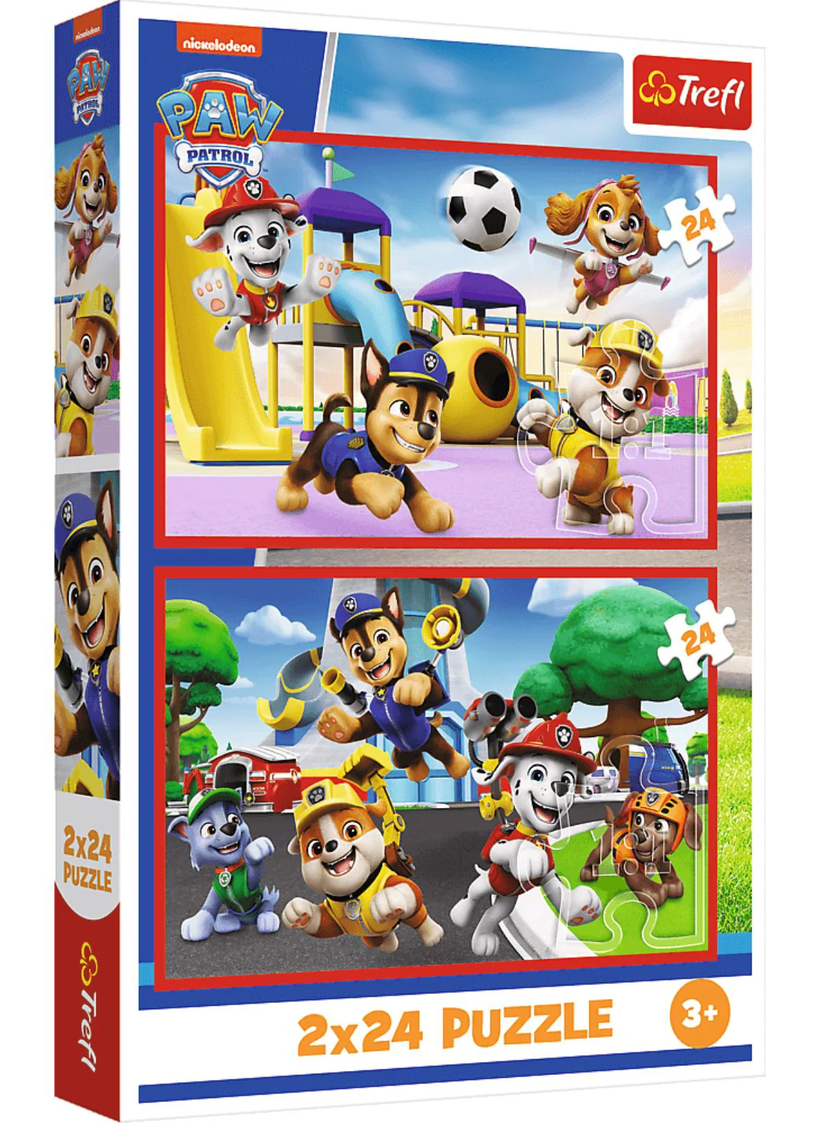Puzzle Trefl O zi distractiva cu Patrula Catelusilor, 2x24 el. foto