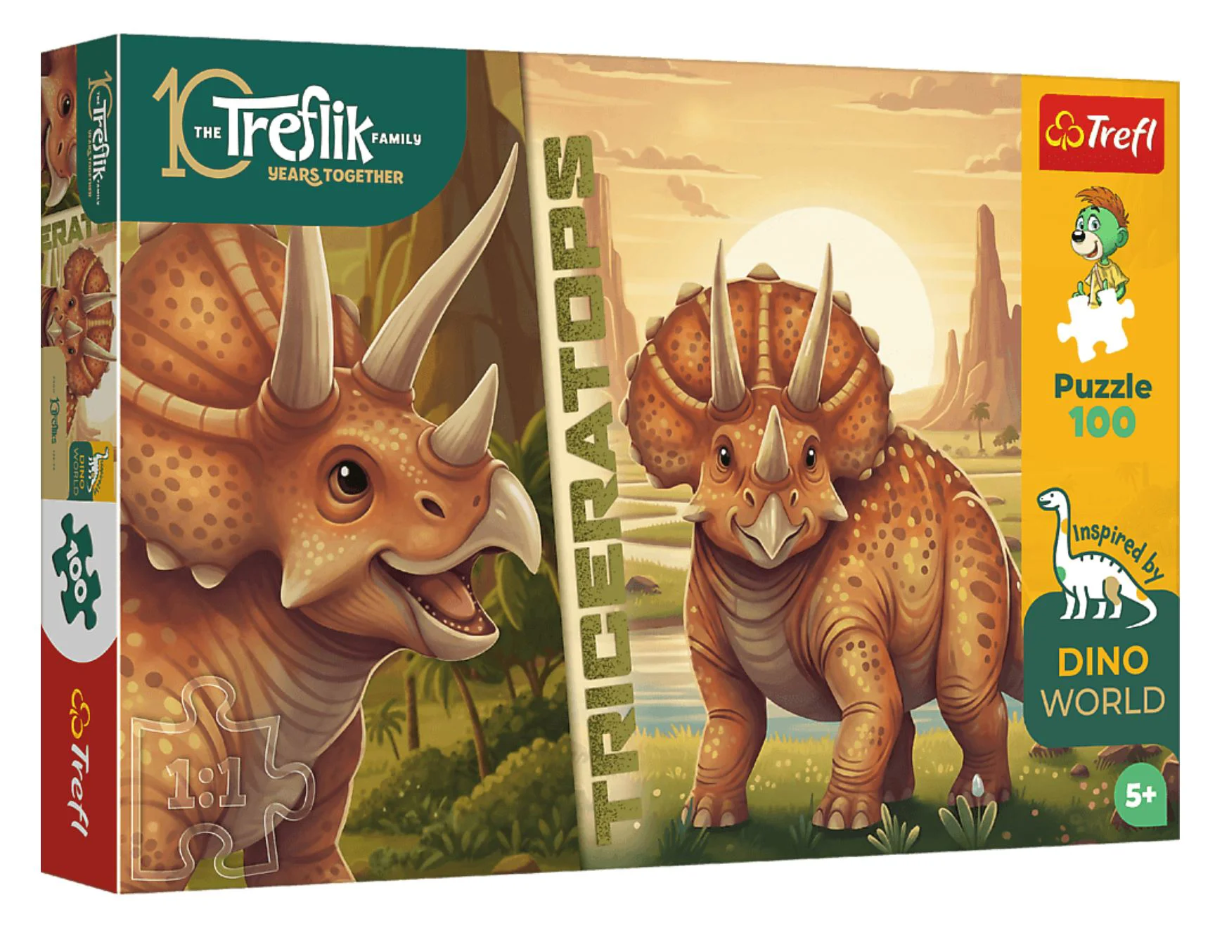 Puzzle Trefl Lumea Triceratopsului, 100 el. foto