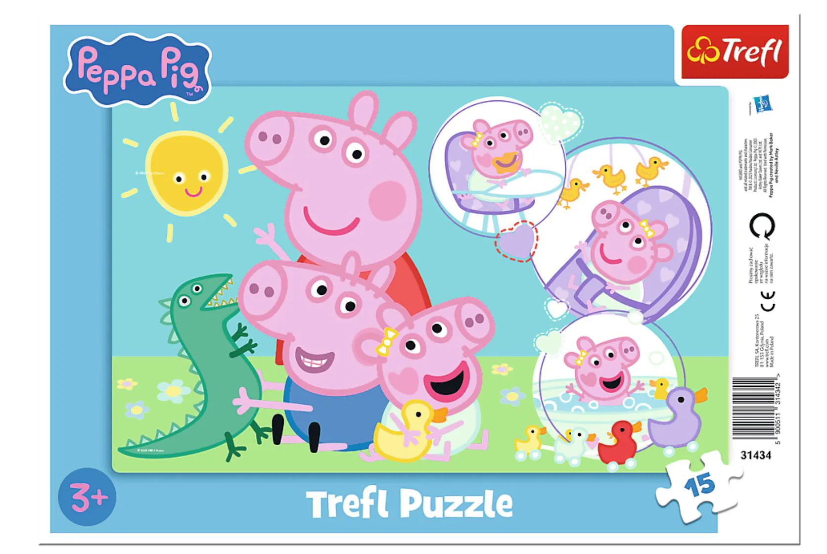 Puzzle Trefl Purcelusa Peppa, 15 el. foto