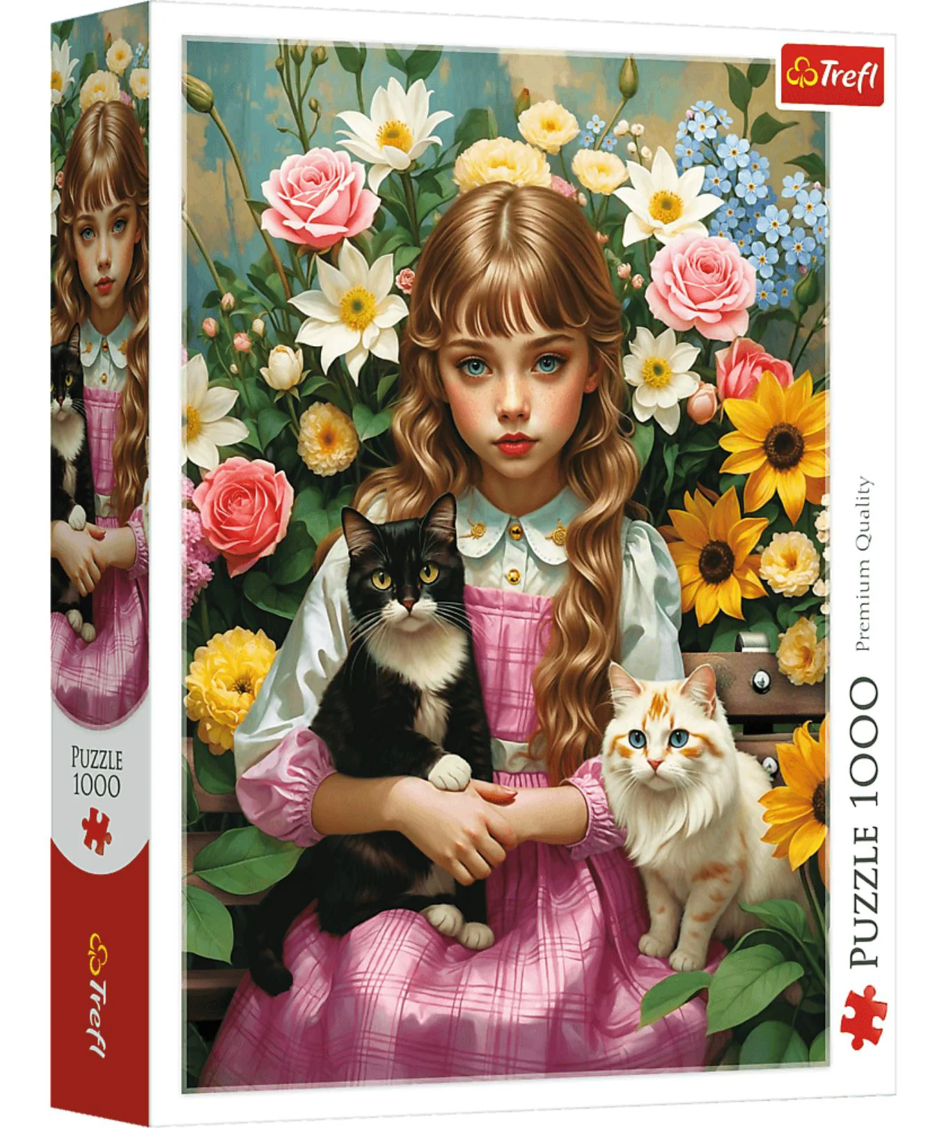 Puzzle Trefl Fata cu pisici, 1000 el. foto
