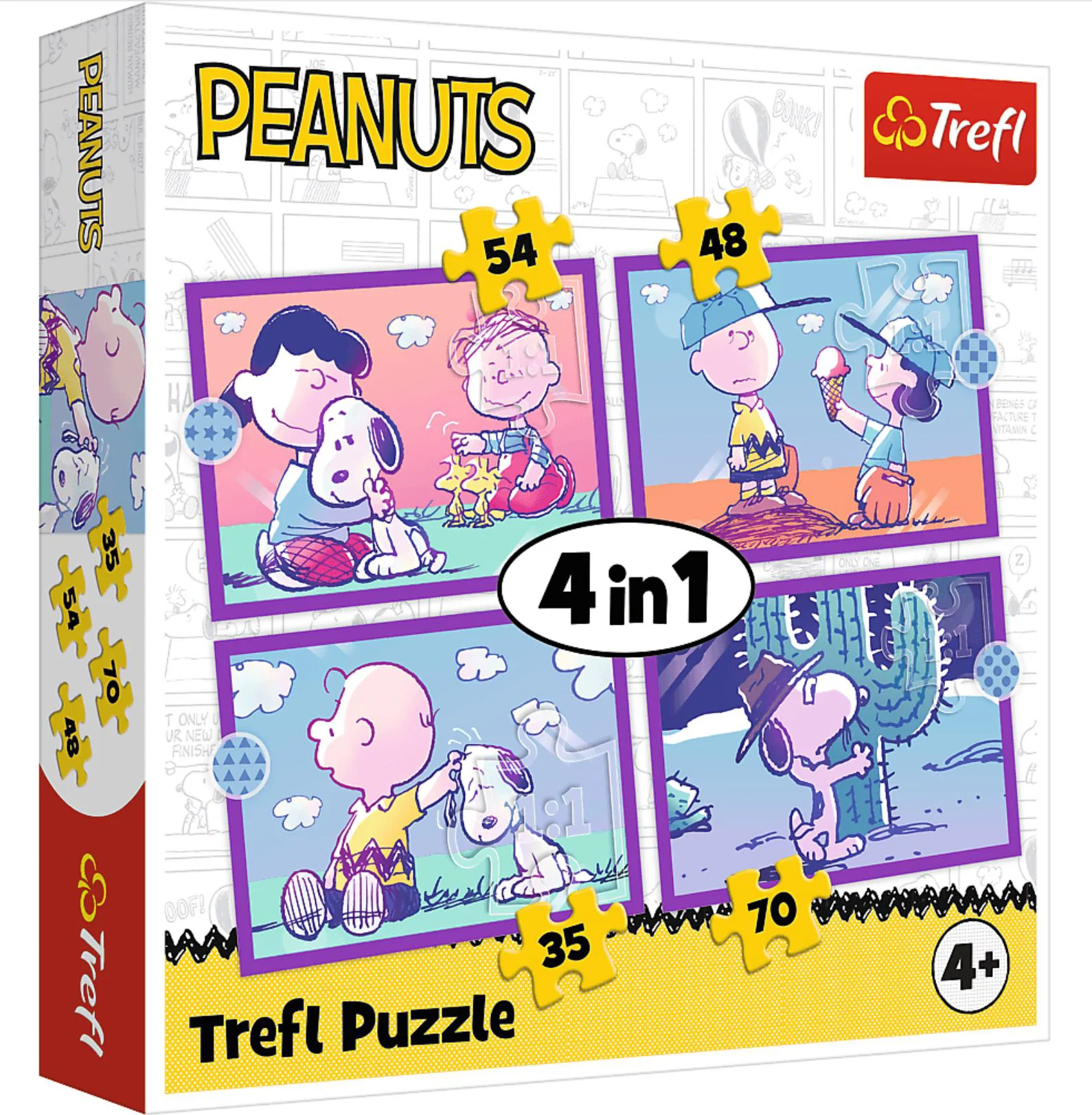 Puzzle 4 in 1 Trefl Distractie cu Snoopy foto