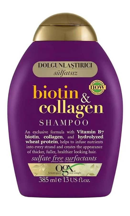 Sampon pentru volum OGX cu Colagen si Biotina, 385 ml foto