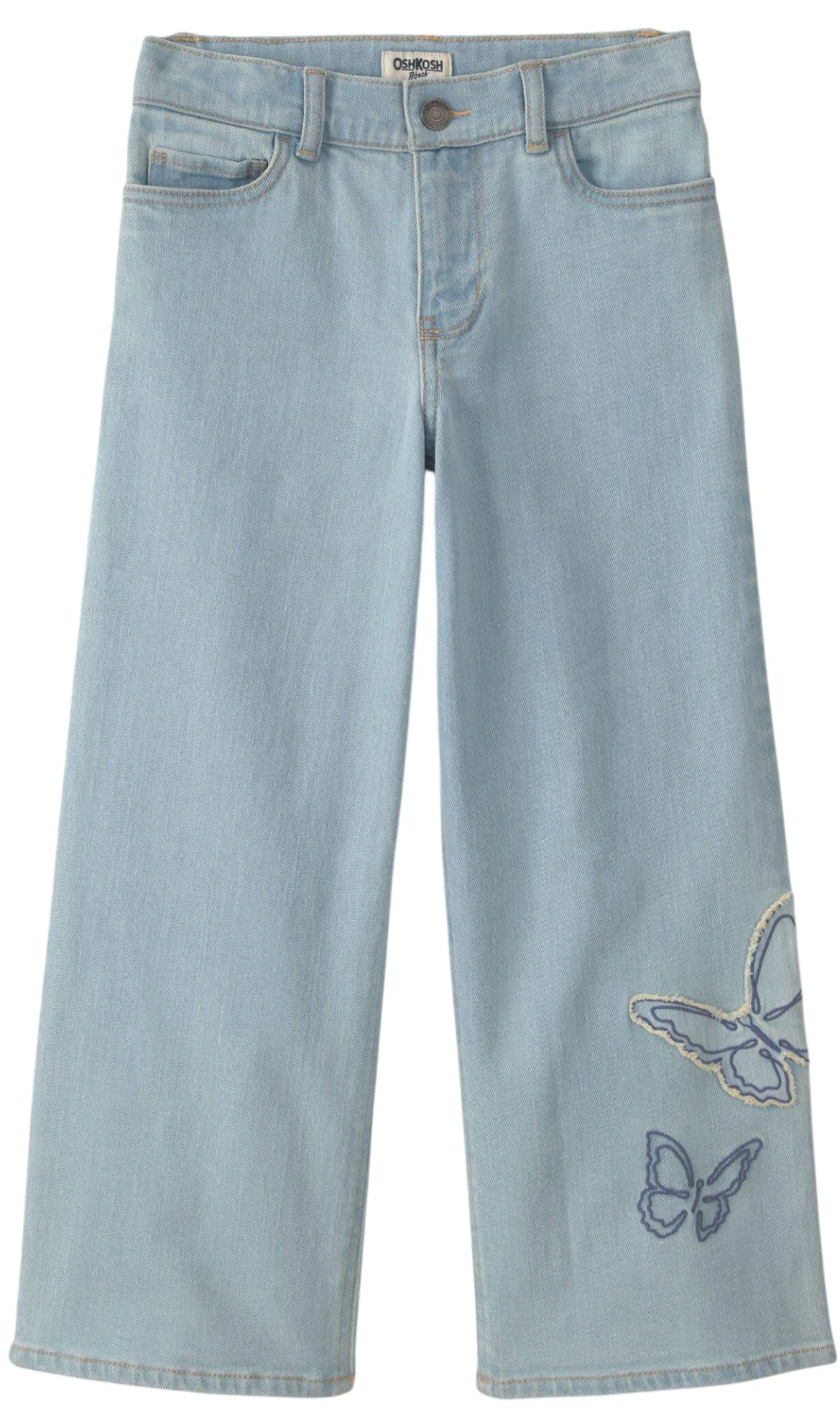 image for OshKosh Blugi largi scurtati cu broderie fluturas Light Wash foto