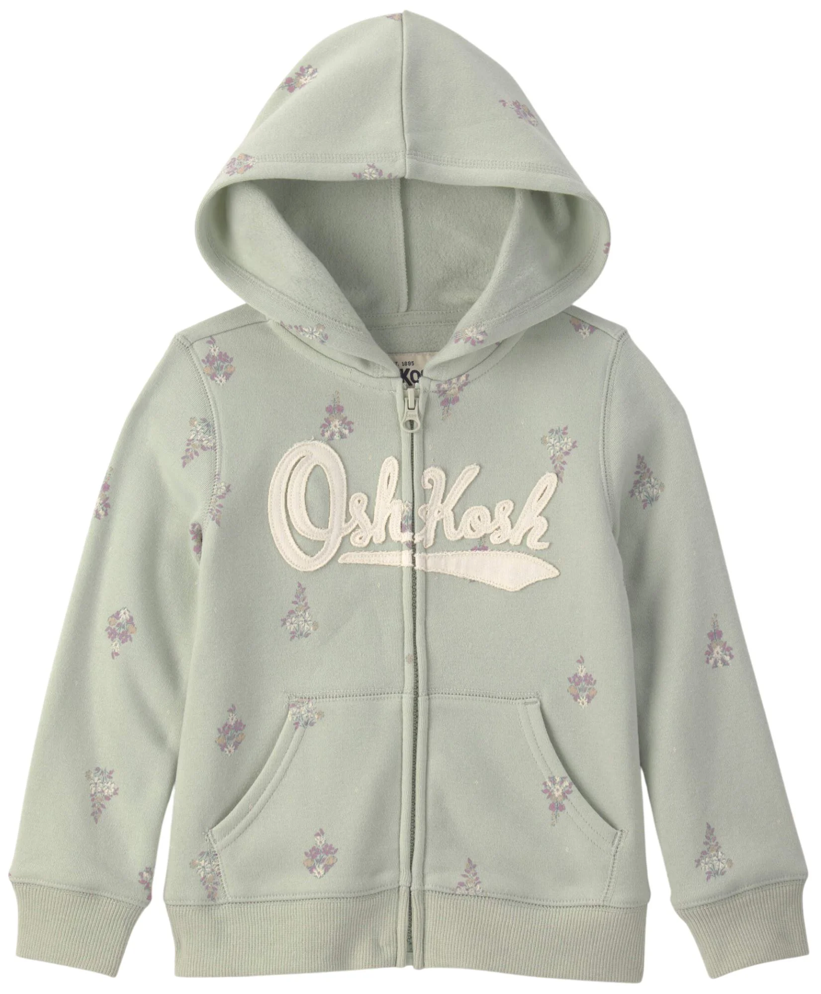 image for OshKosh Hanorac cu gluga si fermoar Green Floral foto