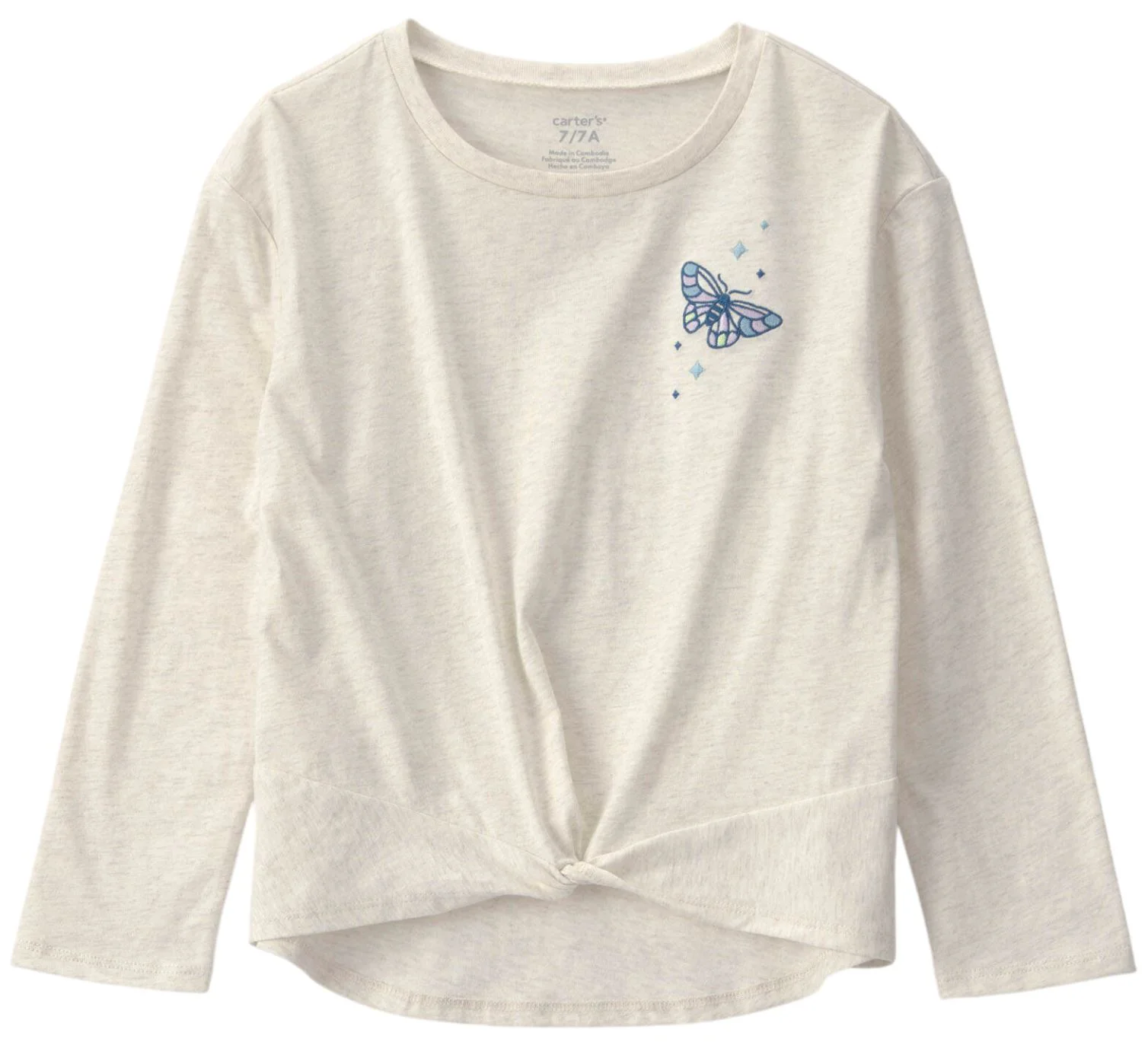 Carter's Bluza cu maneca lunga si nod Ivory foto