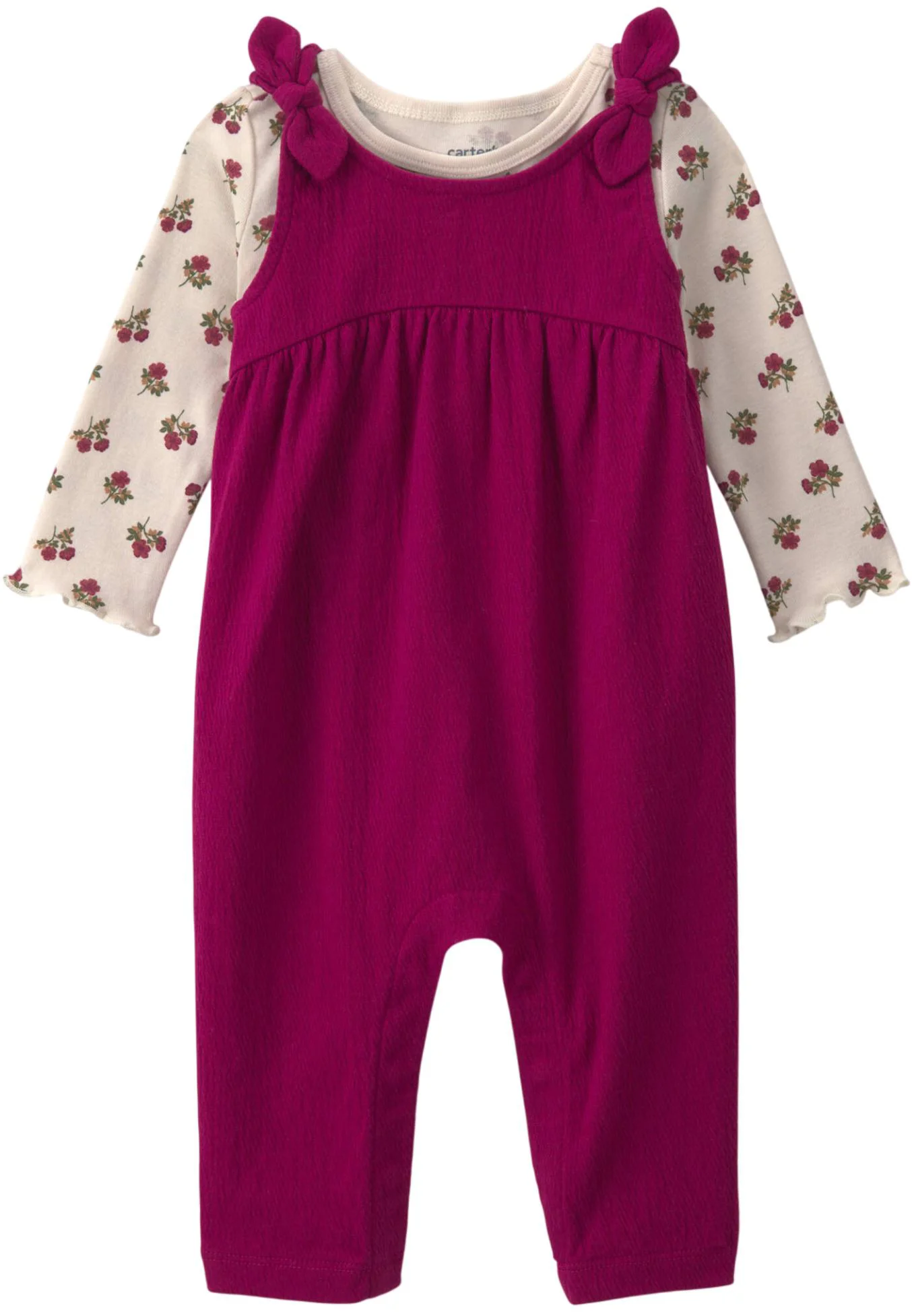 Carter's Set 2 piese Maroon - salopeta lunga si bluza foto