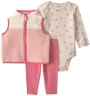 Carter's Set 3 piese Pink Colorblock - vesta, colanti si body foto