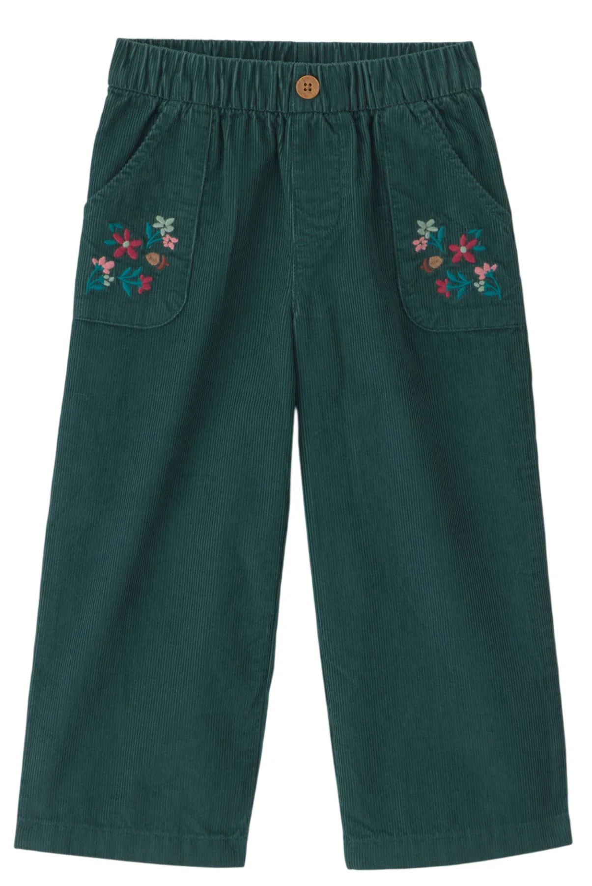 Carter's Pantaloni largi din catifea cu flori brodate foto