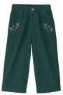 Carter's Pantaloni largi din catifea cu flori brodate foto