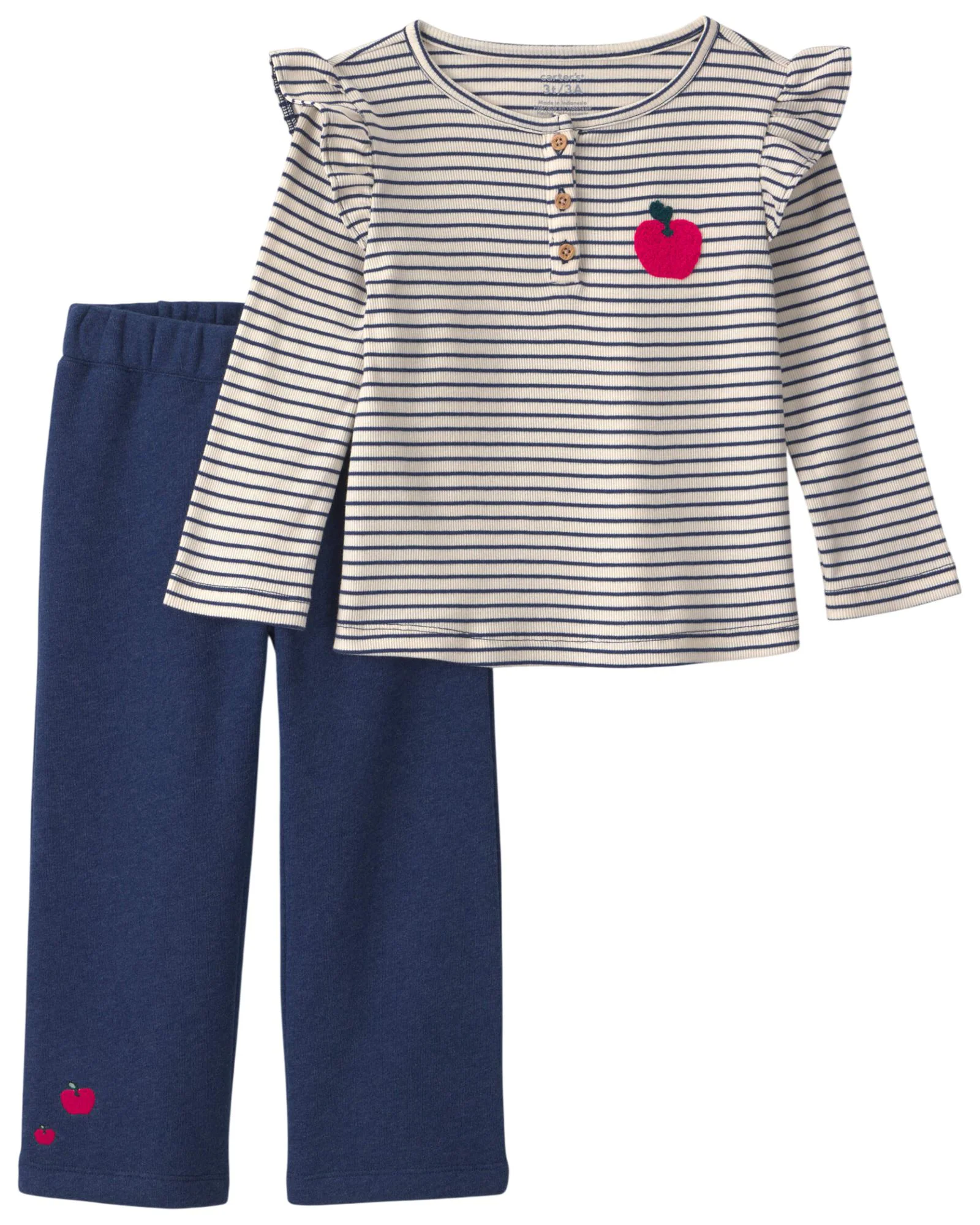 Carter's Set 2 piese Apple - bluza cu maneca lunga si pantaloni foto