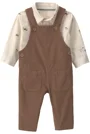 Carter's Set 2 piese Dog Print - camasa cu maneca lunga si salopeta din catifea foto