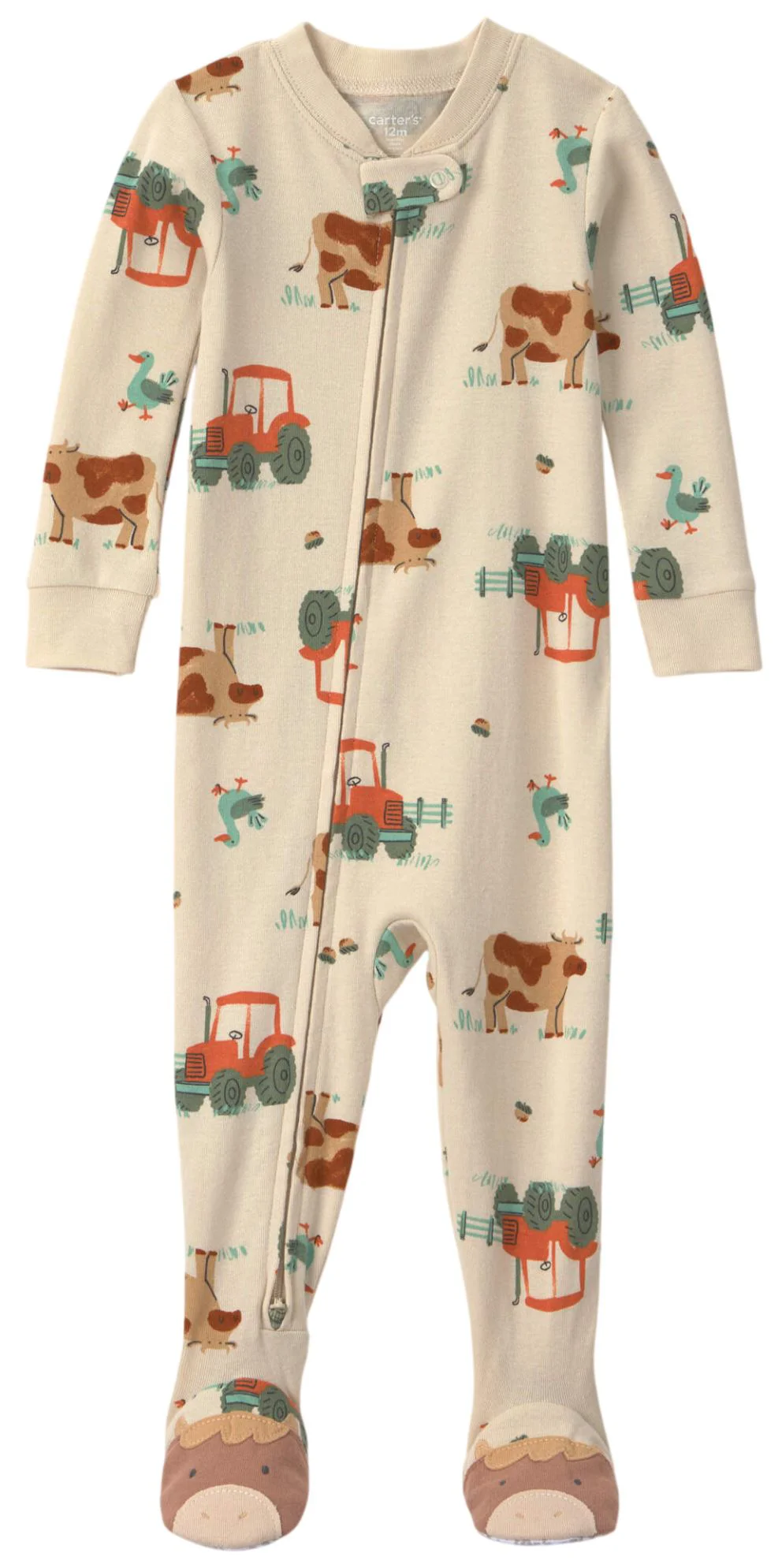 Carter's Pijama cu talpa din bumbac Farm Print foto