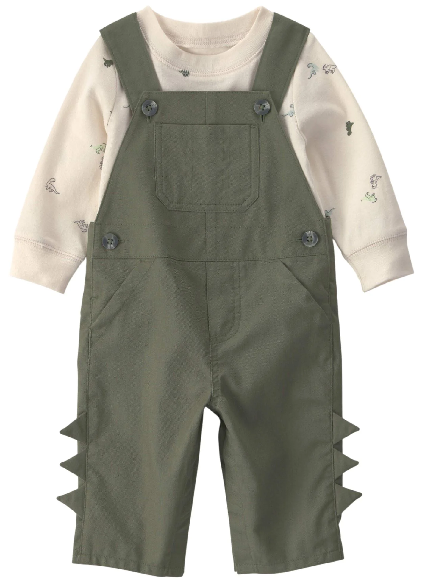 Carter's Set 2 piese Dino - salopeta lunga si bluza foto