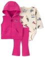 Carter's Set 3 piese Go Sports - vesta fara maneci, body si pantaloni evazati foto