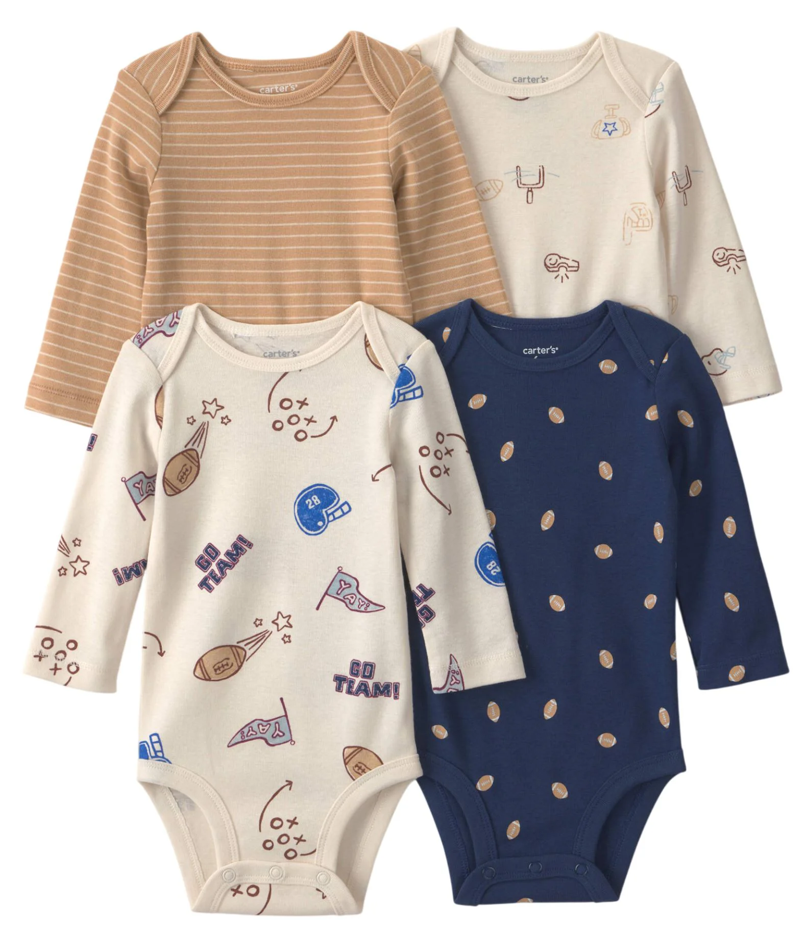 Carter's Set 4 body cu maneca lunga Football foto