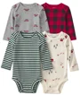 Carter's Set 4 body cu maneca lunga Holiday foto