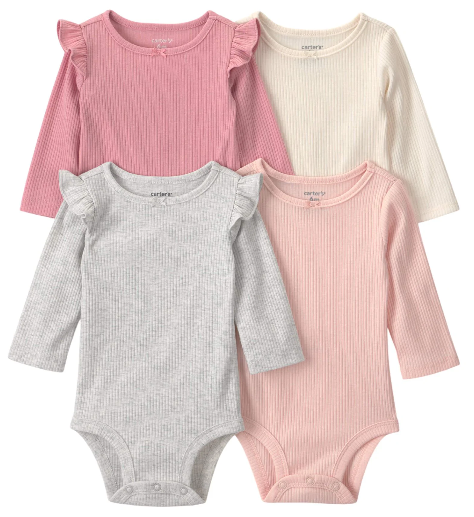 Carter's Set 4 body cu maneca lunga Soft Pink foto