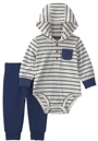 Carter's Set 2 piese Stripes - body cu gluga si pantaloni foto